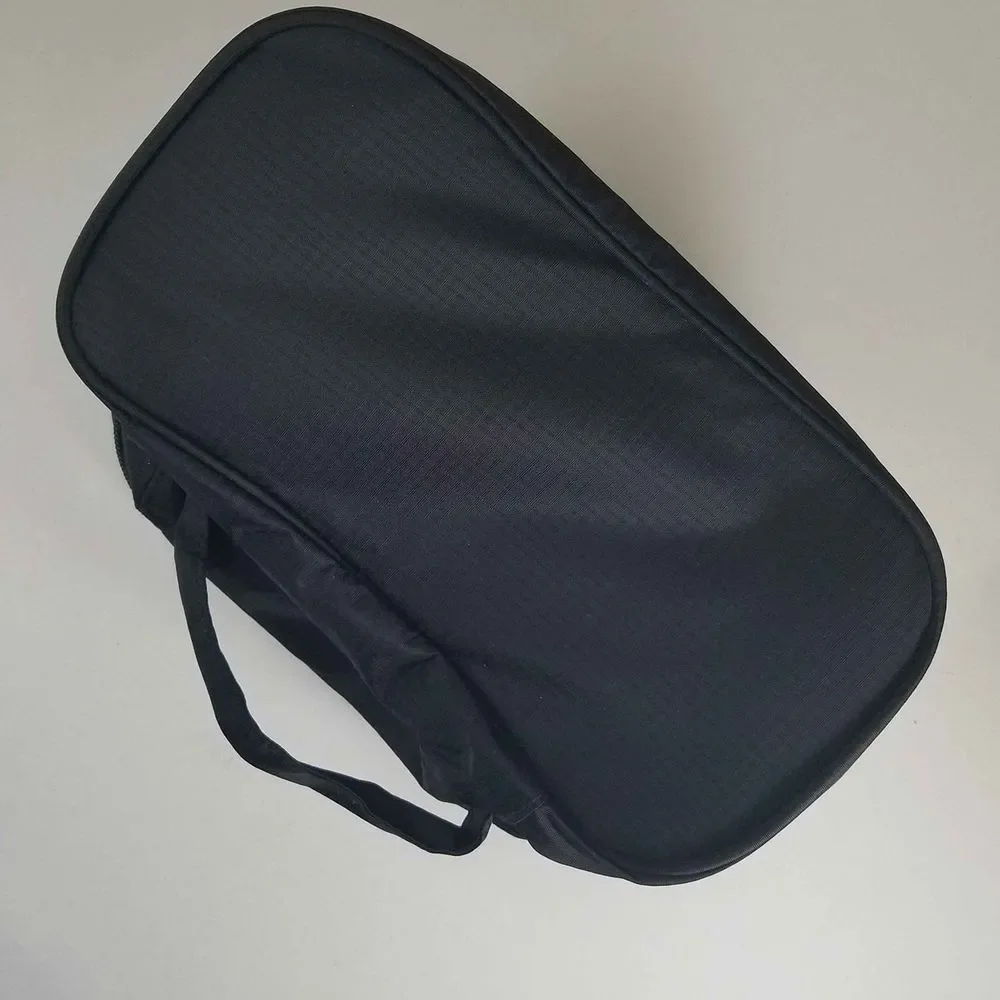 Overnight Bag Case Unisex Black Makeup Shaving Items Zipper 5 Compartment Handle